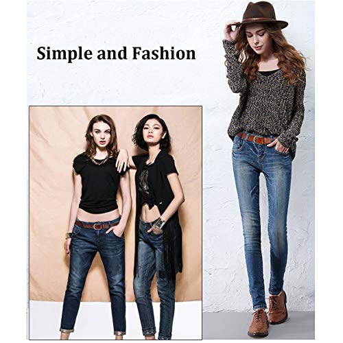 Vonsely Genuine Leather Belts For Dresses, Women Leather Fashion Belts For Pants, Wide Coffee 105Cm #TOP1