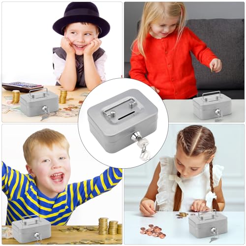 Elegante Stahlkassette, abschließbare Spardose, Kaffeespardose