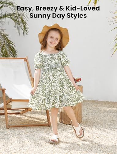 PATPAT Family Matching Summer Outfits, Mommy and Me Matching Shirts Dresses Paisley Print Matching Dresses for Family3