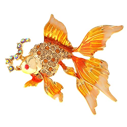 Broche poisson rouge vintage pour sublimer votre veste en soirée