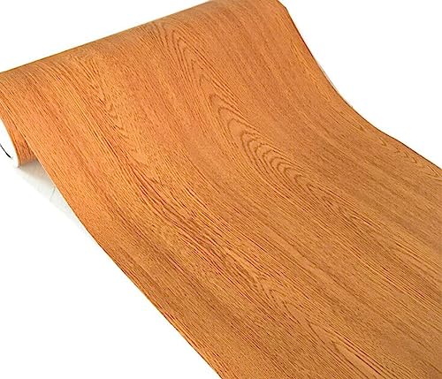 UPREDO Brown Wood Grain Adhesive Paper Wall Paper Vinyl Funitures Dresser Drawer Cabinet Sticker (15.8X197inch(16.4ft), Brown)