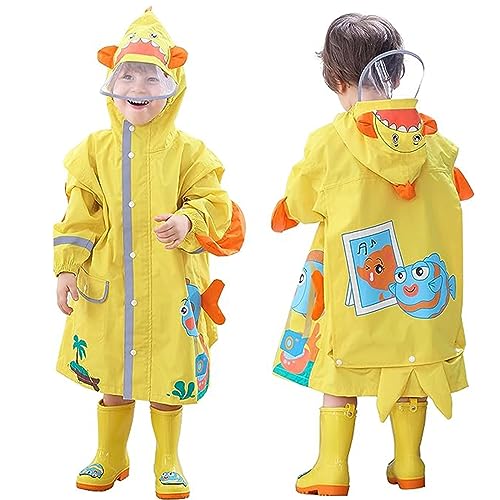 Kids Raincoats Waterproof Rain Jacket Cartoon Children Toddler Rain Wear Hooded Rain Poncho Reusable Rainwear