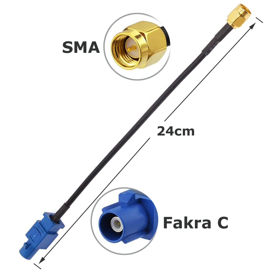 Cavo adattatore antenna GPS SMA maschio a Fakra C maschio 24 cm