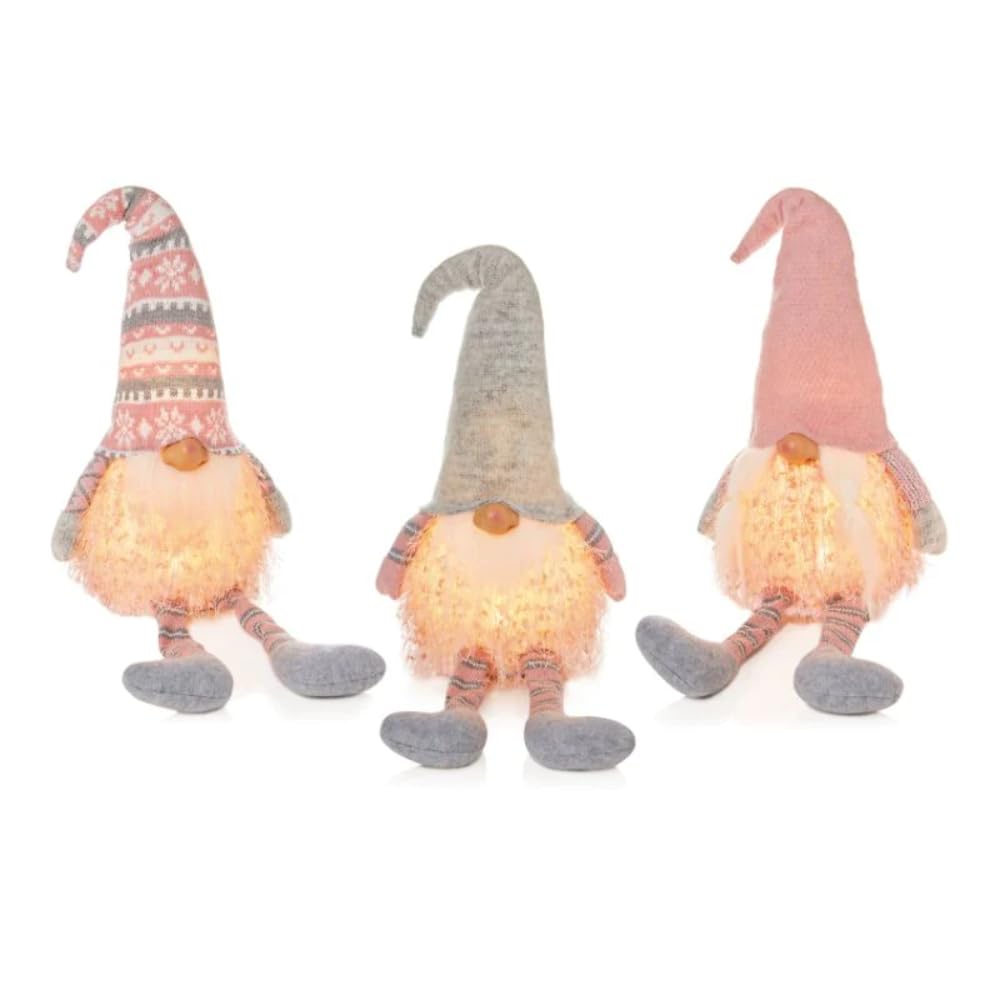 Premier Decorations LB205805 Light Up Sitting Gnome - Various Designs