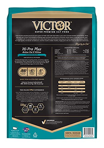 Image of VICTOR Hi-Pro Plus Dry Cat Food - Active Adult Cat and Kitten, 15 lb