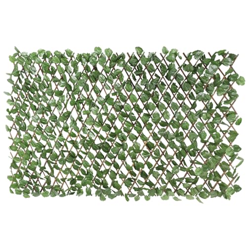 SunnyRoyal Artificial Leaf Faux Ivy Expandable/Stretchable Outdoor Privacy Fence Screen for Balcony Patio Decoration Fencing Panel (Single Sided Ivy Leaves) 2 Pieces