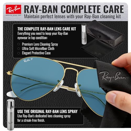 Image of Ray-Ban RB3025 CLASSIC AVIATOR POLARIZED Sunglasses for Men & Women with Official Eyewear Kit