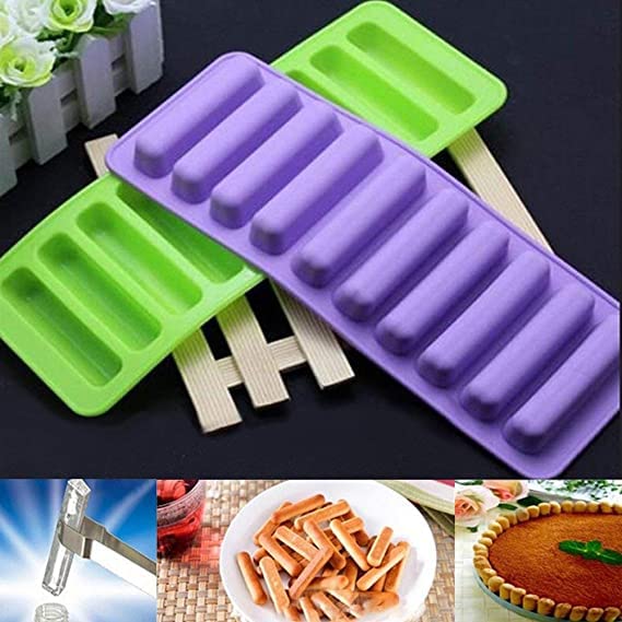 Amos Silicone 10 Cavity Kitkat Shape Ice Stick Tray Ice Cube Mold for Water Battle Pack of 1 (Random Color) (B086SYQ217) Amazon Price History, Amazon Price Tracker