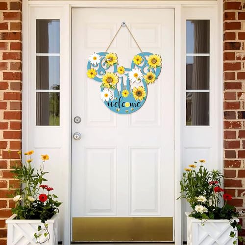 Summerwelcomedoorsignmouseshapedbeessunflowerwoodenhangingsignflowersfrontdoordecorationswallartforsummerindooroutdoorhomeyardgardendecorblue  Urban Country Home Decor Summer welcome door sign mouse shaped bees sunflower wooden hanging sign flowers front door decorations wall art for summer indoor outdoor home yard garden decor blue  urban country home decor