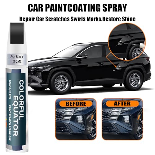 Image of TCM Ash Black Touch Up Paint Compatible with Dodge Ram /Hyundai, Car Paint Pen Scratch Repair Two-In-One Touch Up Paint, Premium Car Scratch Remover for Deep Scratches