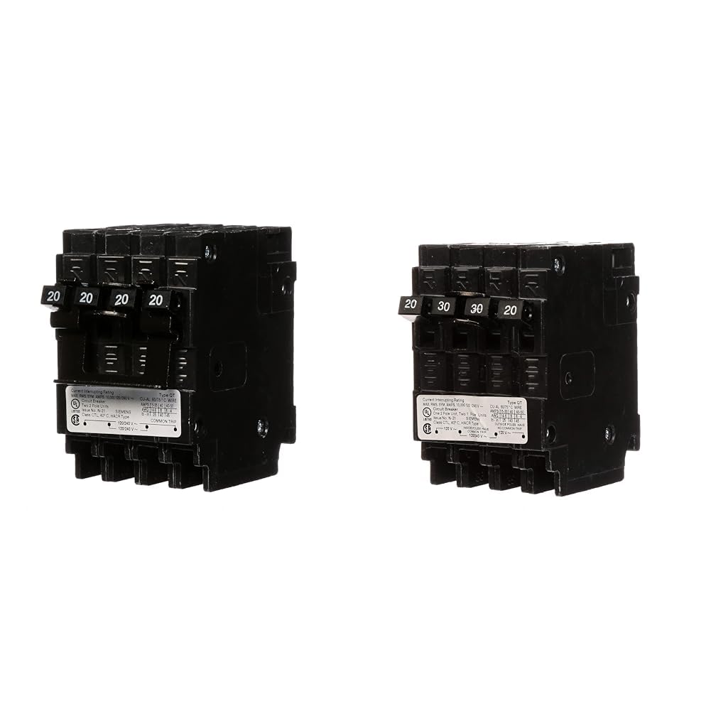 Siemens Two 20-Amp Double Pole & 30-Amp Double With Two 20-Amp