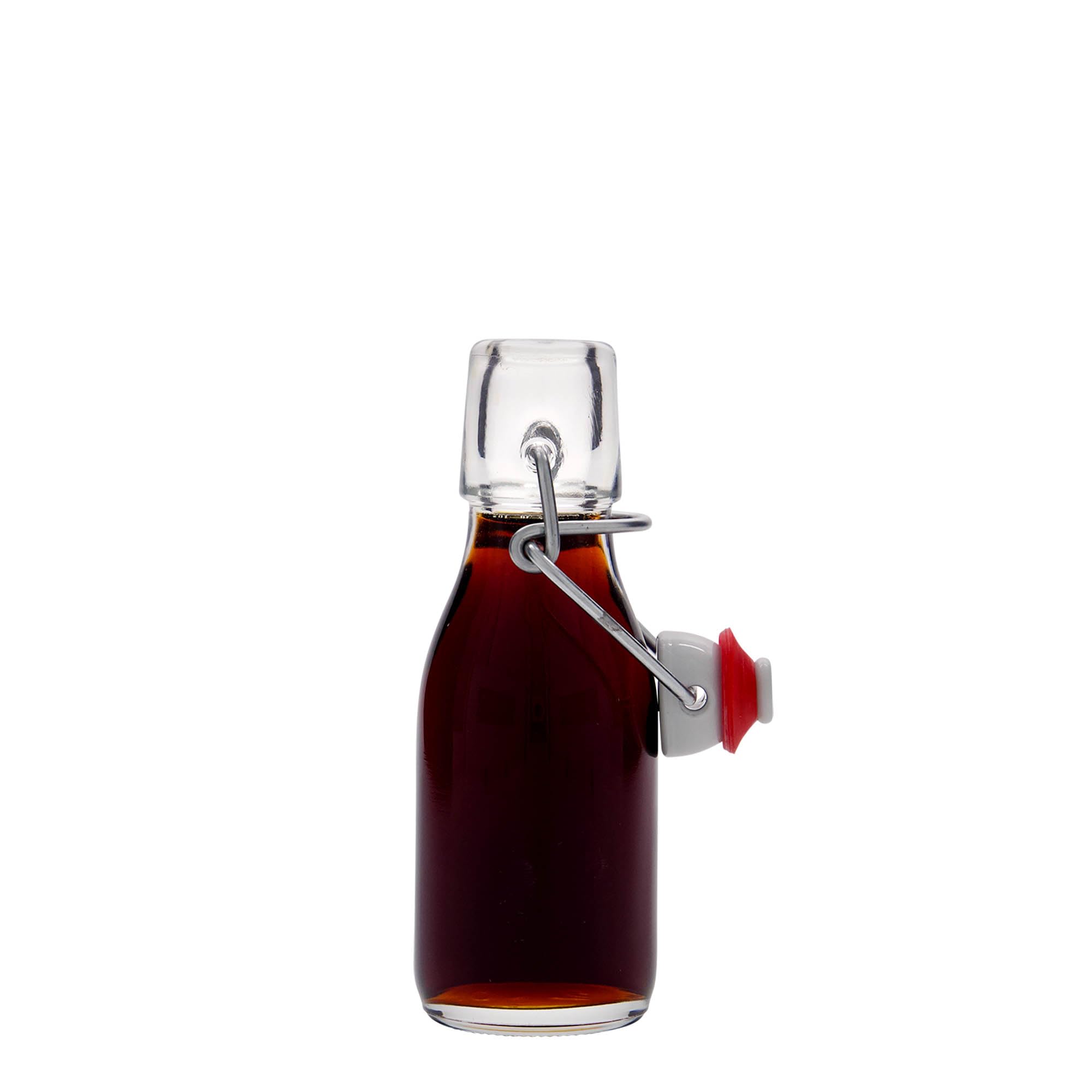 Botella de cristal Paul de 100 ml, juego de 24 unidades, cristal transparente con cierre de clip