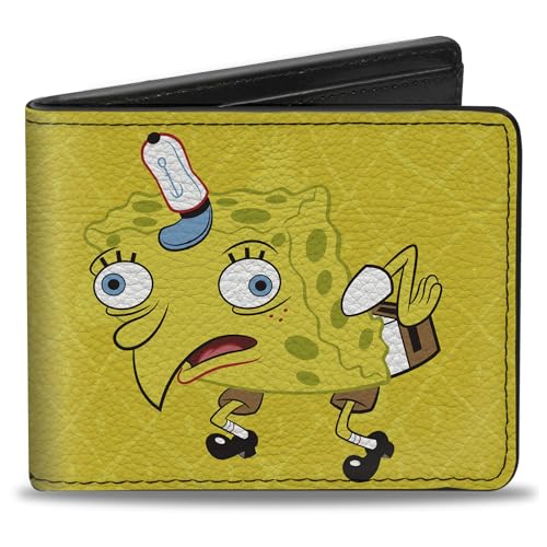 Buckle-Down Men's Nickelodeon Wallet, Bifold, Mocking Pose Pineapple Close Up Yellows, Vegan Leather, Spongebob Squarepants, 4.0