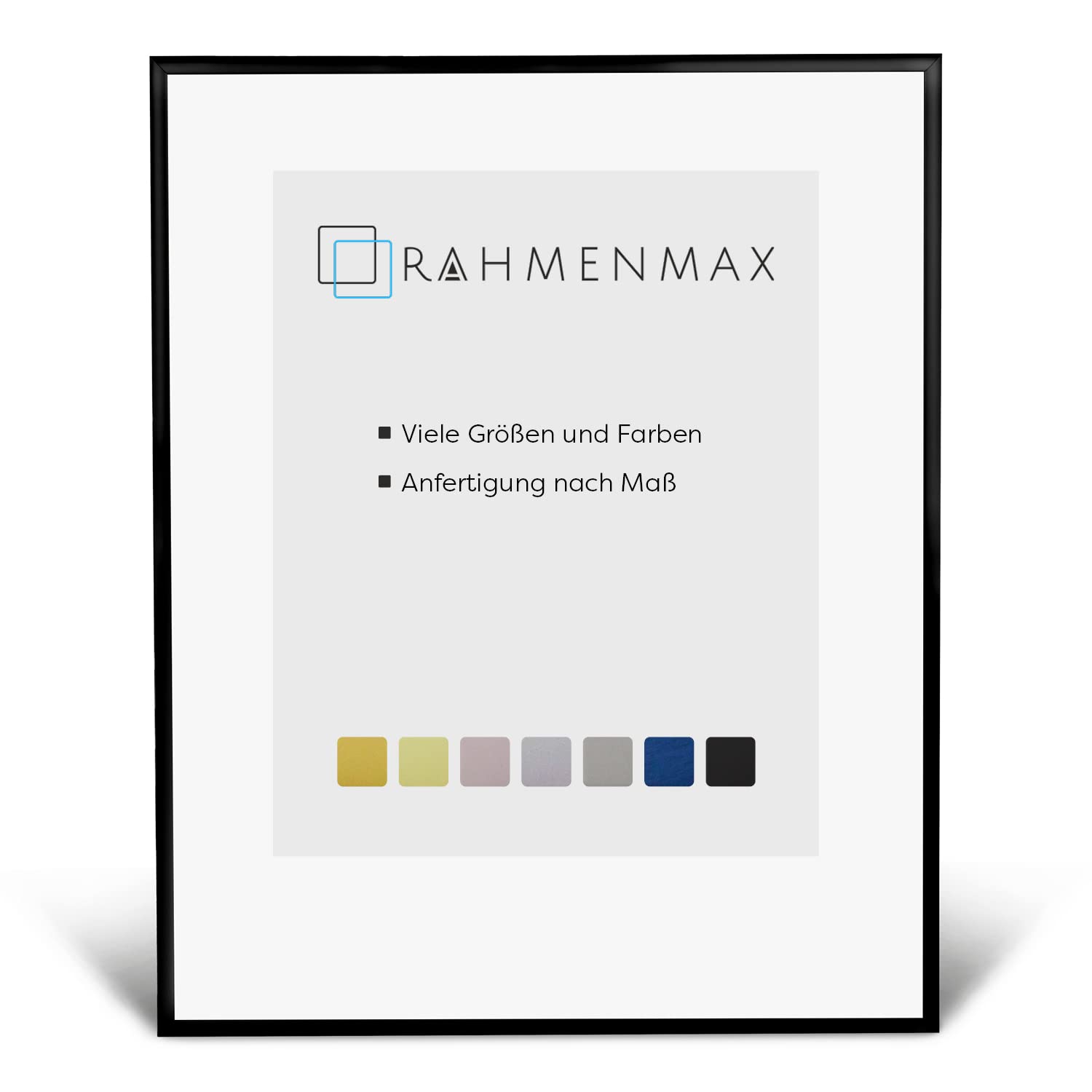 RahmenMax® Alaska Bilderrahmen 35x100 cm zum Aufhängen/Bilderrahmen Maßanfertigung möglich/Posterrahmen aus Aluminium/Bilder Rahmen in Schwarz Matt mit Acrylglas/Puzzle Rahmen