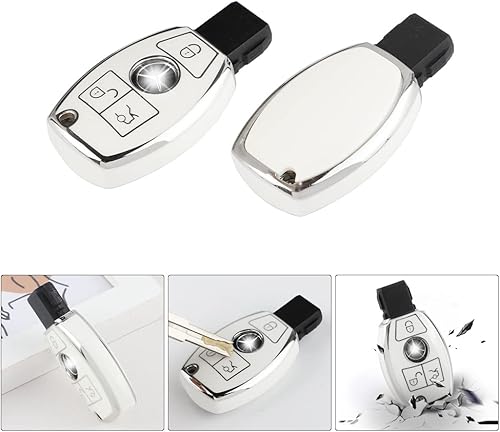 Miniatura 3 de CARFIB Funda para llavero Mercedes Benz C CL E G GL GLK M ML R S Class AMG 2019 2018 2017 2016 Funda protectora suave TPU 3 botones lindo femenino