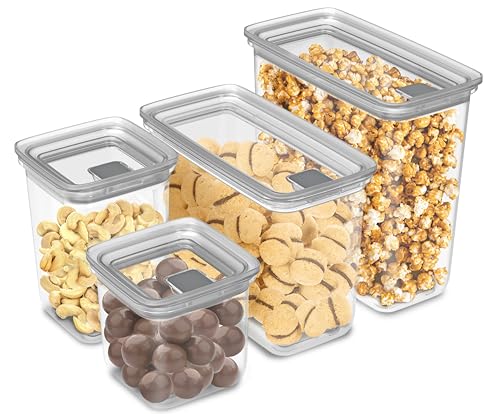 Image of All Time Modular Plastic Storage Container 1500ml | Food Grade Airtight Kitchen Storage Jar with Silicone Gasket Lid | Stackable Multipurpose Canister for Flour, Cereals & Pantry Storage - Transparent