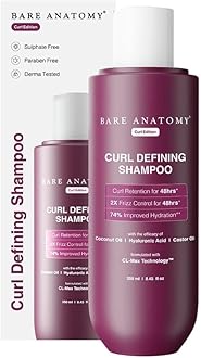 Bare AnatomyCurl Defining Shampoo | Curl Retention & 2X Frizz Protection For 48 Hours | Powered By Coconut Oil, Hyaluronic Acid & Castor Oil | Sulphate & Paraben Free | Women & Men | 250 ml