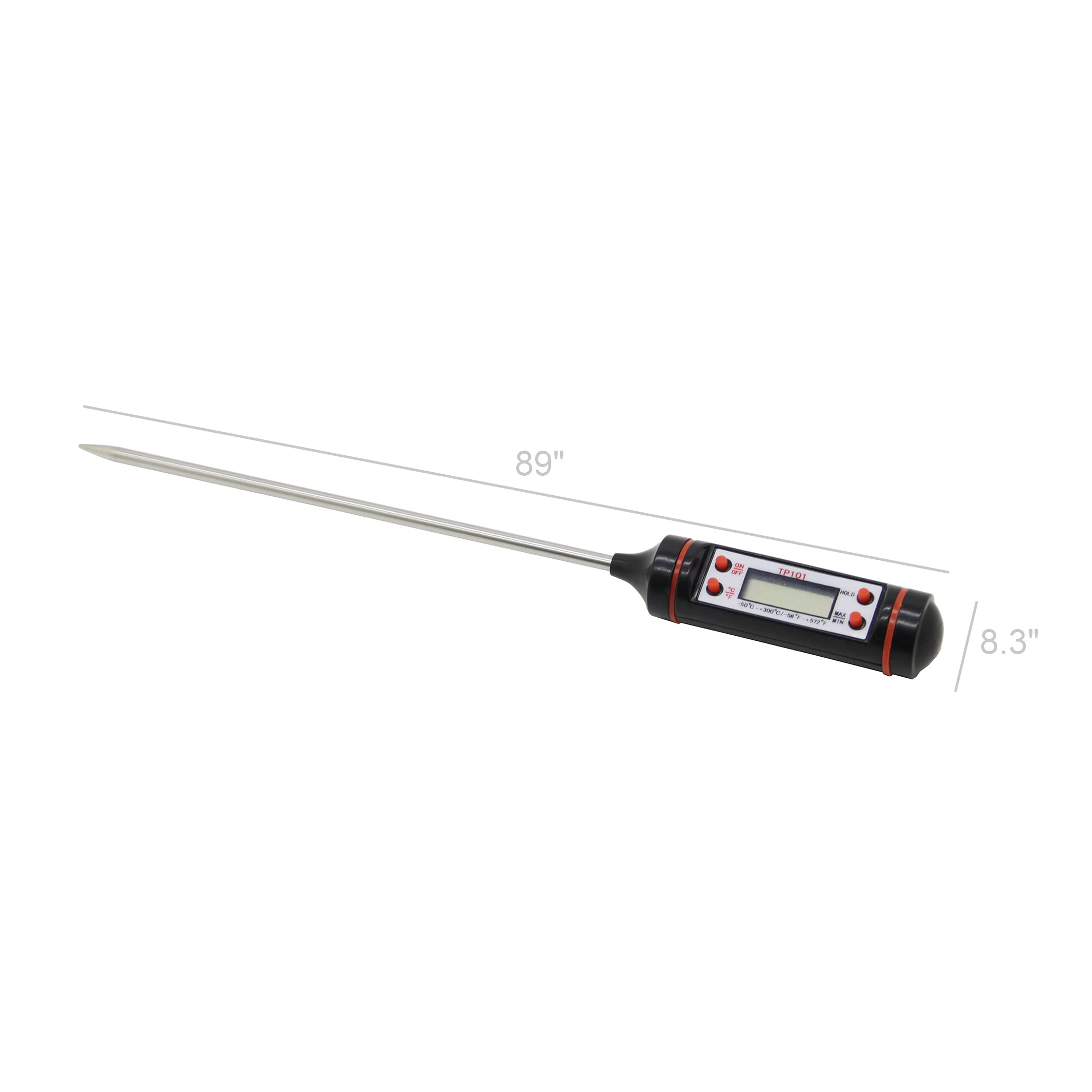 FixtureDisplays Utility Food Cooking Digital Stainless Thermometer W LED Screen 15822