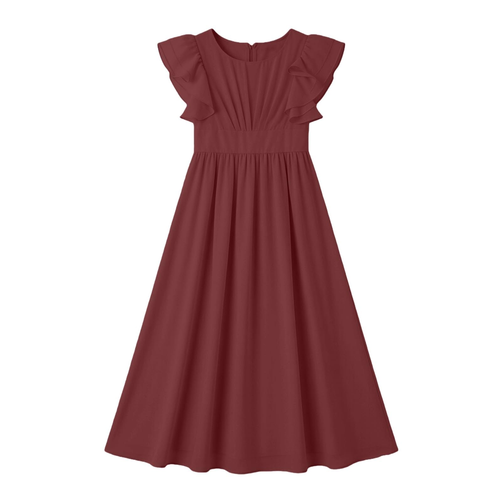 Abiti da ragazza con maniche a volant estate elegante una linea abito da festa di nozze damigella d'onore ballo di fine anno fiore ragazza abito per bambini Boho Flowy Maxi abito