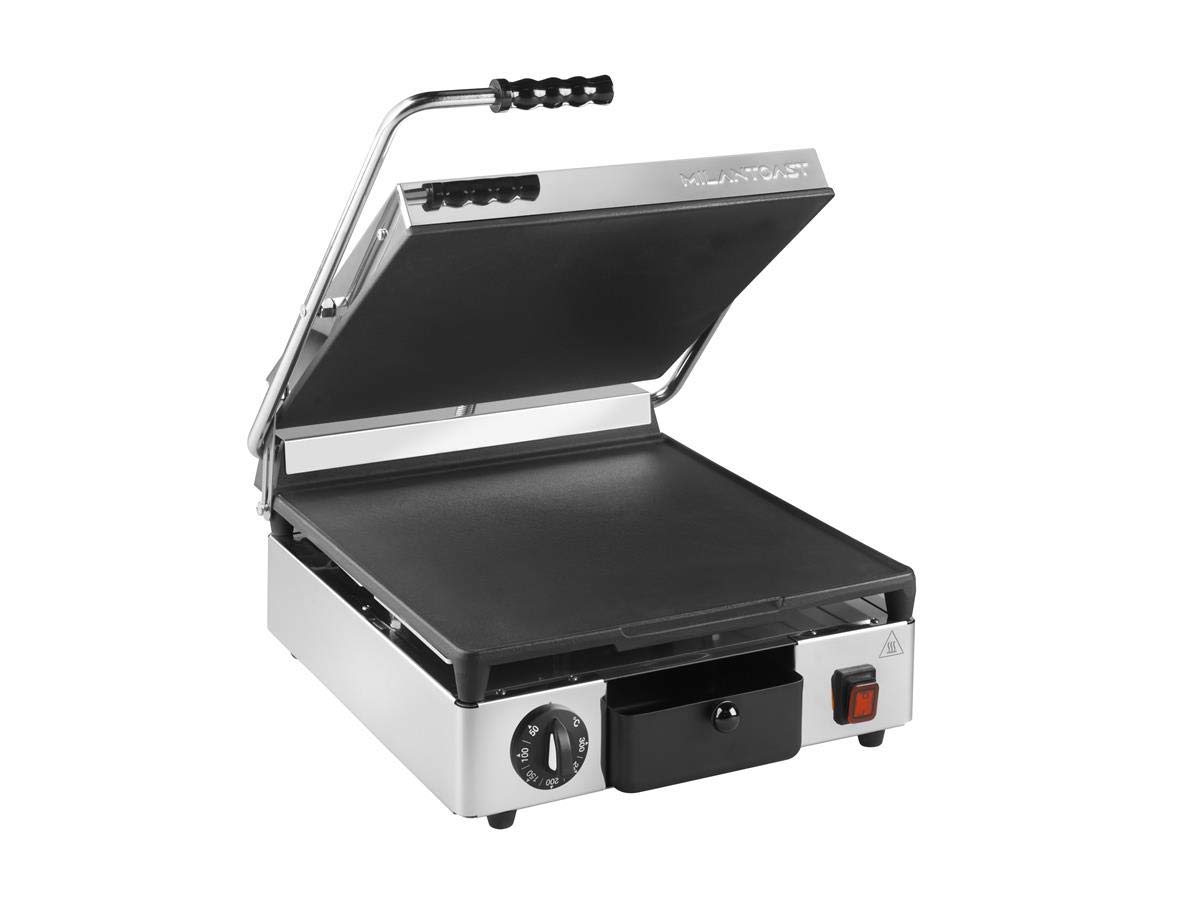 PIASTRA PANINI QUADRA PROFESSIONALE IN GHISA INFERIORE LISCIA - SUPERIORE LISCIA