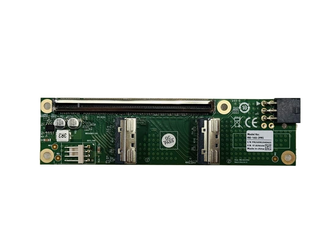 2 Port MCIO 8I to PCIe x16 Slot SFF-TA-1016 Adapter PCle 5.0 MCIO x16/x8 Mini Cool Edge IO Female PCI Expansion Card Adapter with 6Pin GPU Power Port for Expansion Graphics