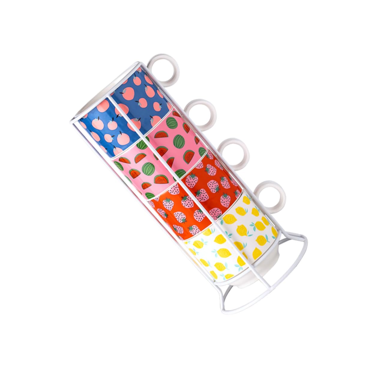 Tasses à café empilables en céramique Mikinona avec anse ergonomique et support de cuisine