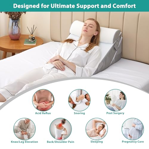 Bedluxe BD0831A2JTZH-KQC-3 3Pcs Orthopedic Bed Wedge Pillow Set, Foam Wedge Pillow Post Surgery thumb #5