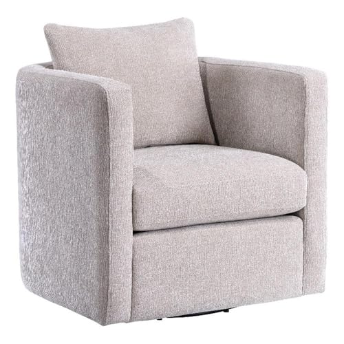 Sillón giratorio contemporáneo beige de tela