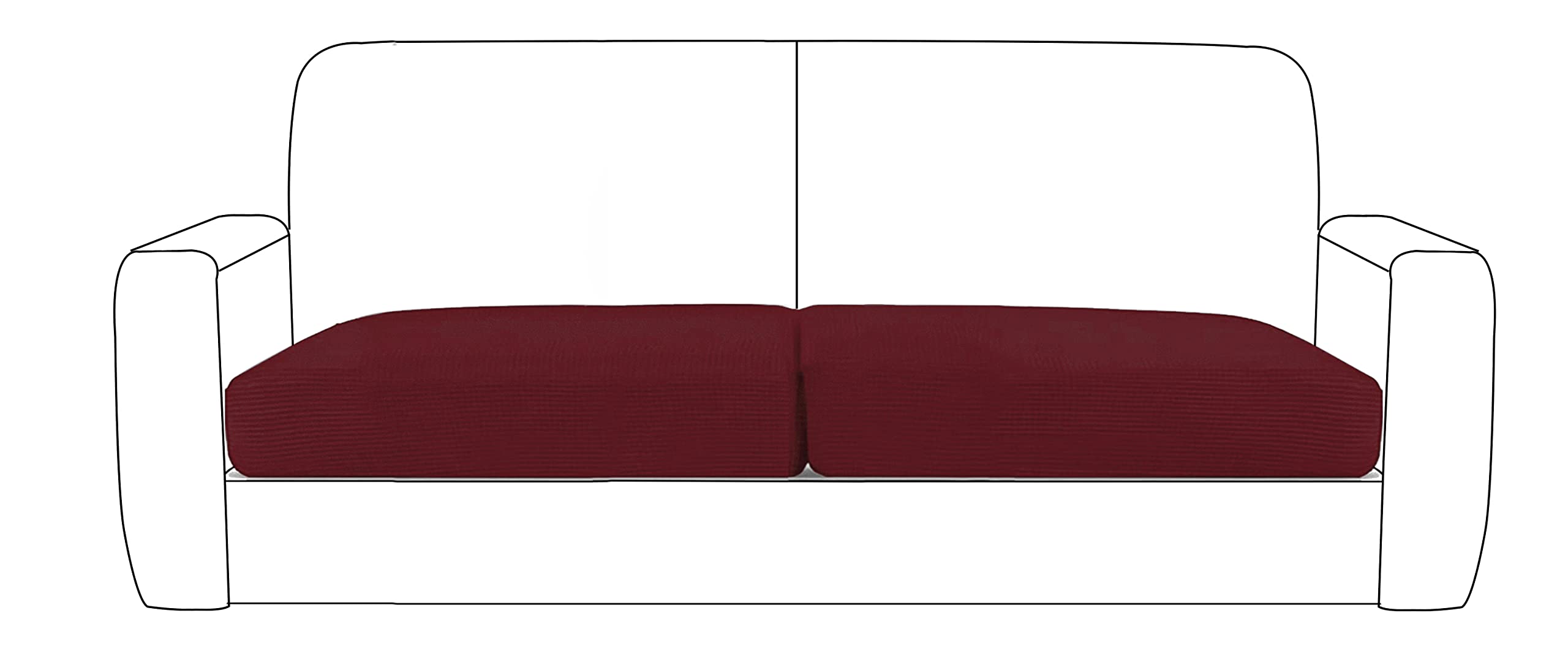 Stretch Sofa Seat Cushion Cover Sofa Couch Cushion Furniture Protector Sofa Slipcover with Elastic Bottom Spandex Jacquard Fabric Small Checks (Daliha, 3 Seater)