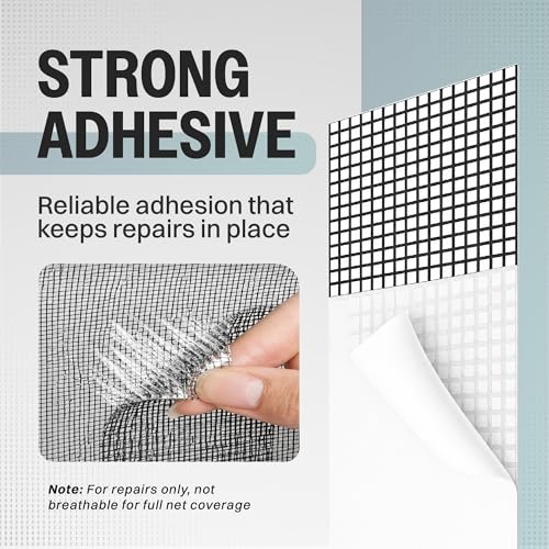 Image of amazon basics Window Screen Repair Mosquito Net Tape (200X5cm) | Strong Adhesive Fiberglass Mesh Net Tape for Window Repair, Tents and Balcony | Mosquito Net Patch Tape for Torn and Damaged Screens