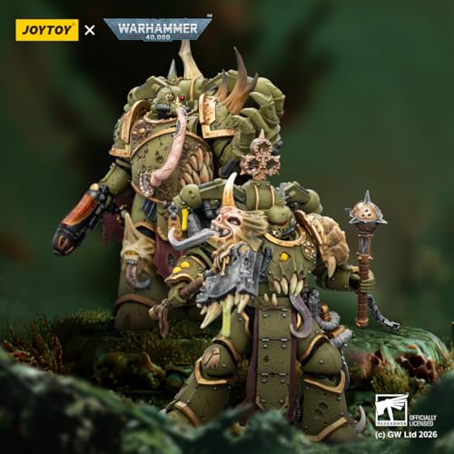 Image of JOYTOY Warhammer 40k Death Guard Plague Marine and Champion Action Figure
