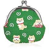 前田染工 和布日和 豆柴のおつかい 2.5 丸 小銭入れ 緑 117808