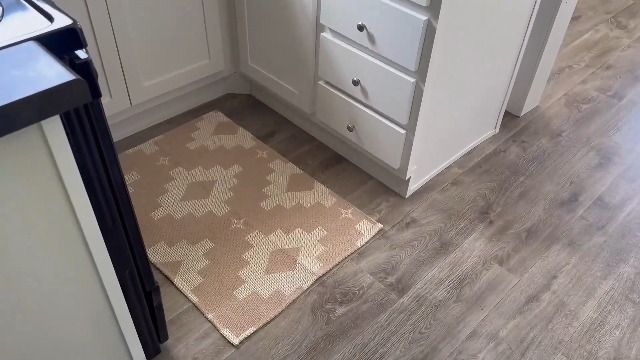 Tapete decorativo beige geométrico 3x5 ft lavable miniatura 7