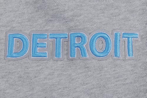 Pro Standard Mens NFL Detroit Lions Script Tail Pull Over Hoodie Heather Gray/Black M - Image 7