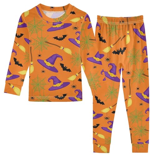 Pajama Sets Long Sleeve Halloween Themed Pattern Soft Comfy Sleepwear 2 Piece PJS 3-8T