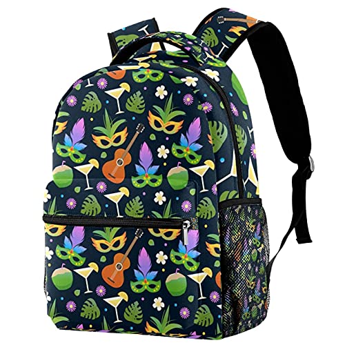 Sac à dos de voyage vert au motif floral doté d'un porte-bouteille pratique pour enfants