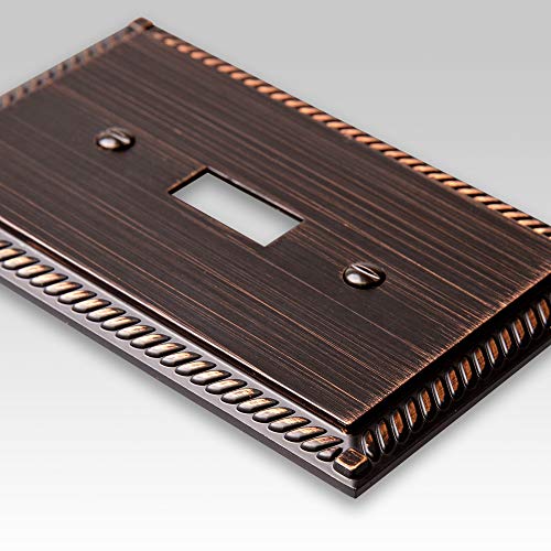 Amerelle 54Dvb Georgian Tumbled Wallplate, 1 Duplex, Aged Bronze #TOP1