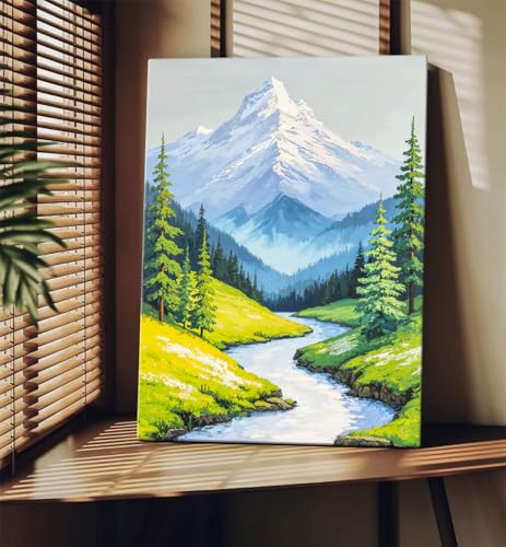 Image of ArtX Canvas Mountain Painting Vastu, Flowing Water Painting For Vastu, Multicolor, Landscape, Nature, 58.0 X 45.0 cm, Set of 1
