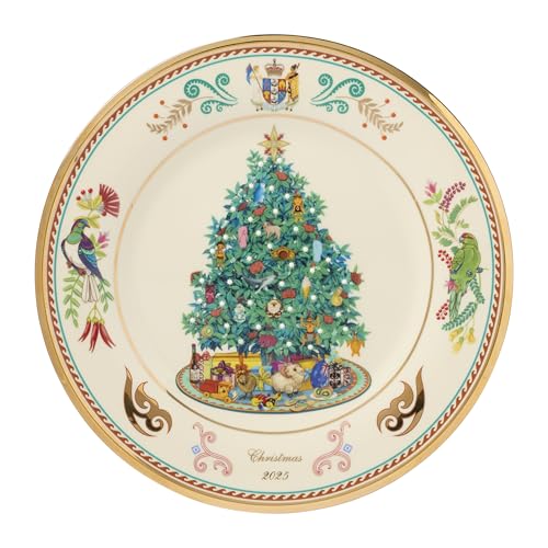 Lenox 897906 2025 Trees Around The World Plate, New Zealand, Christmas Plates, Dishware