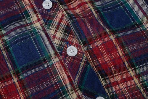 Image of Betusline Boy and Men Button Down Plaid Shirt | Soft,Breathable and Comfortable Fabric