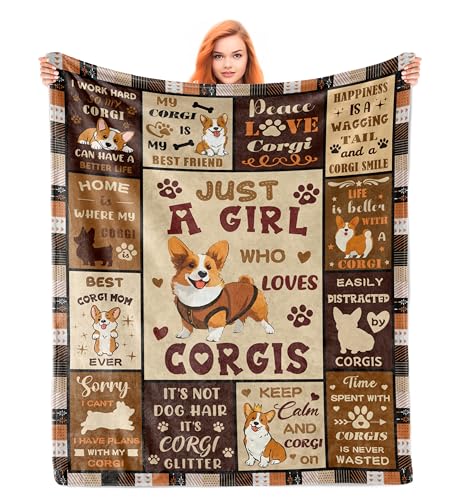 Noxkioy Corgi Blanket Corgis Gifts for Corgi Lovers/Girls/Women Corgis Gifts Themed Gift Throw Blanket for Couch Sofa 50x40