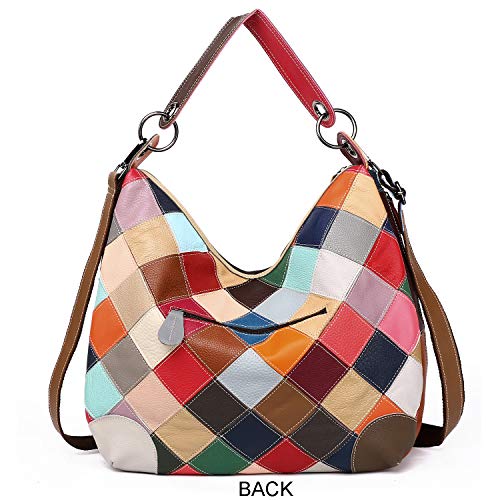 Women’s Genuine Leather Multicolor Floral Shoulder Bag Handbag Colorful Purses4