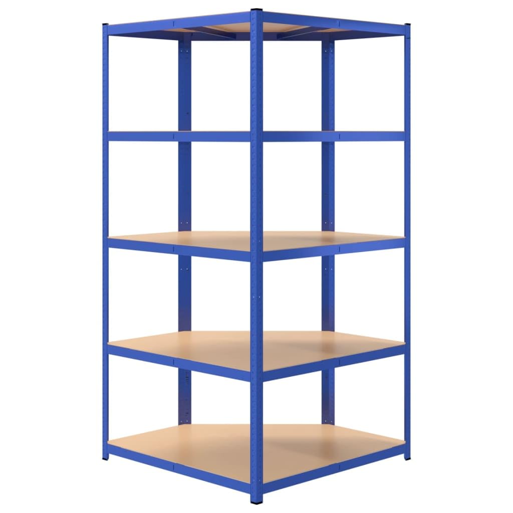 Générique Étagère d'angle à 5 Niveaux Bleu Acier et Bois d'ingénierie,Entreprise & Industrie,Stockage Industriel,Étagères industrielles,Bleu,22.73 KG,152870