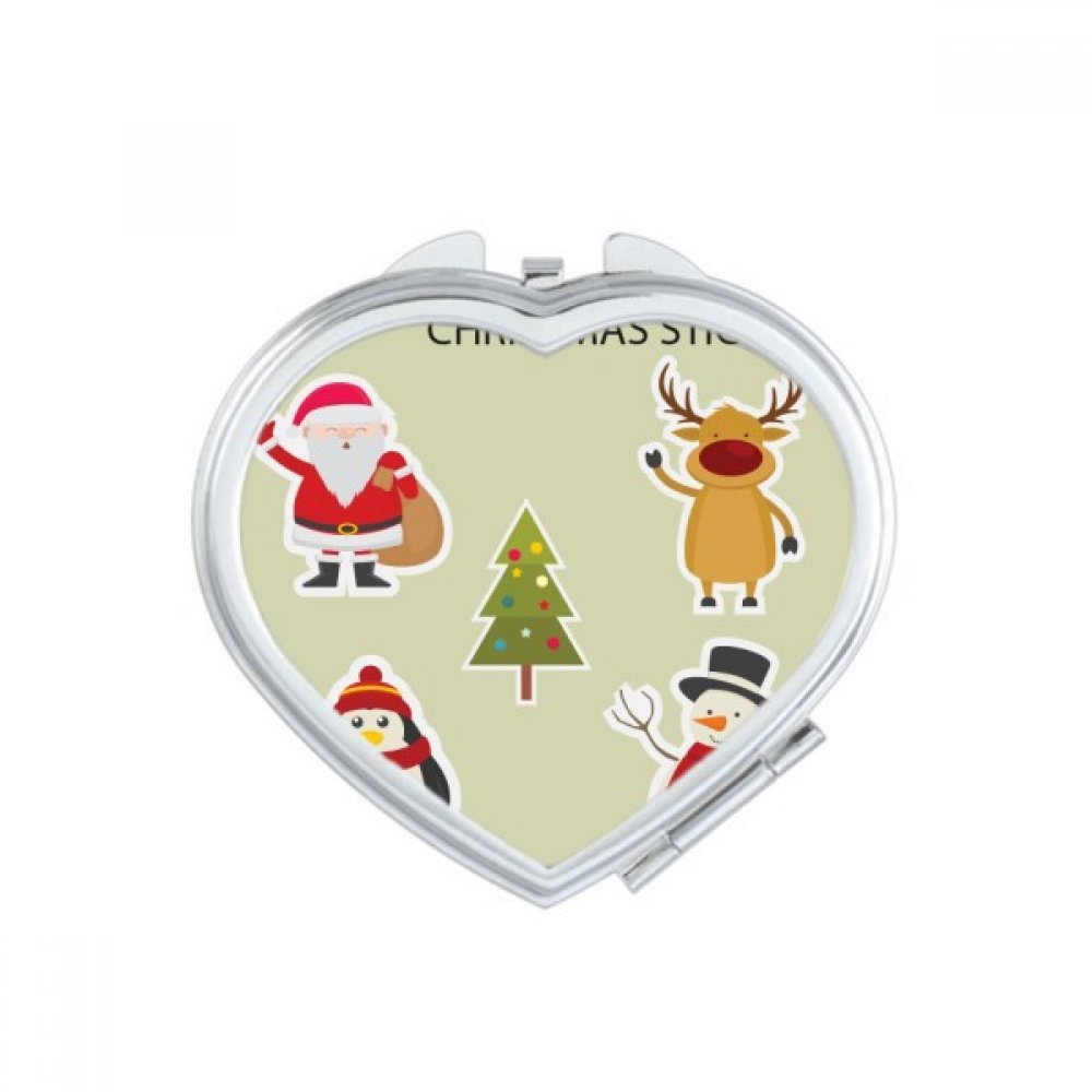 Miroir de poche Joyeux Noël - Petit miroir compact et mignon pour maquillage