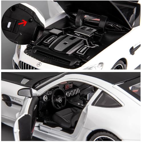 Image of 1:24 Scale Big Benz AMG GTR Toy Car|Metal Pullback Diecast Car for Kids with Openable Doors, Sound|Light Effects Toy for Car Enthusiasts|Color As Per Available,green
