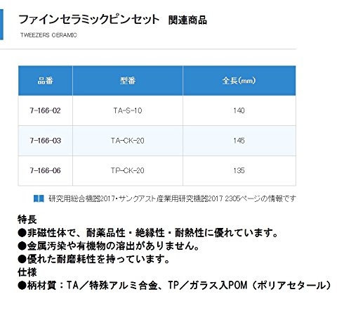 Amazon | アズワン セラミックピンセット TP-CK-20 (1本入り) /7-166