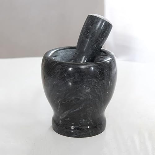 JSEIAJB Natural Stone Garlic Press Crusher Masher Mortar Pestle Set