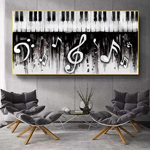 Graffiti Art Noir Blanc Toile Peinture Panneau Mural Salon Décor À La Maison 40x80cm