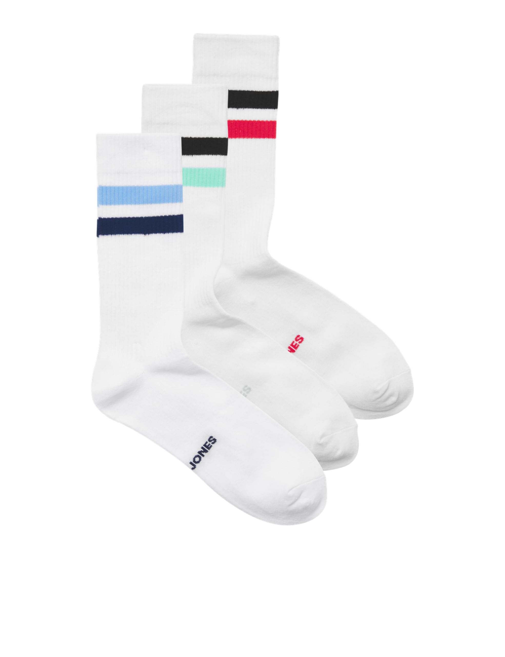 JACK & JONES Jactirana Tennis Socks Pack of 3, White, One Size