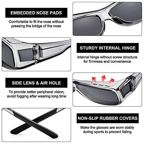 Image of URUMQI Polarized Sunglasses Fit Over Glasses for Men Women, Wraparound Sun Glasses UV400 Protection for Driving Fishing